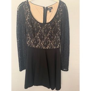 Bebe Black Lace Long Sleeve Mini Dress